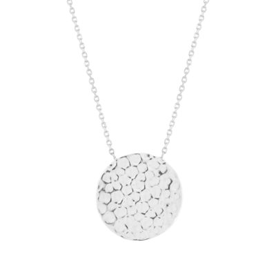Collier argent 925 médaille martelée 45 cm