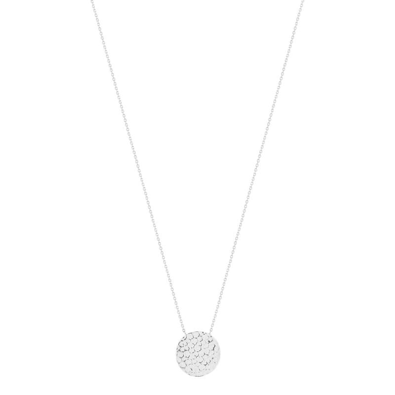 Collier argent 925 médaille martelée 45 cm - vue 2