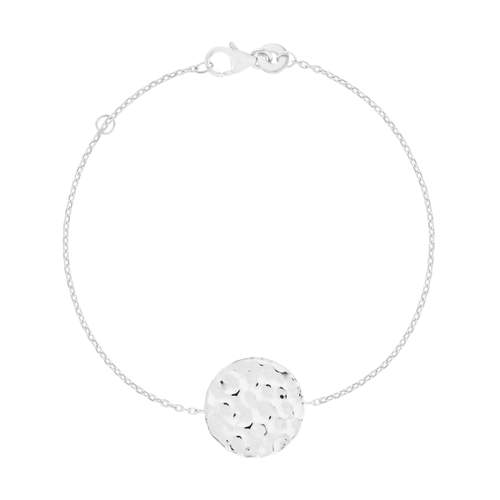 Bracelet argent 925 médaille martelée 18 cm