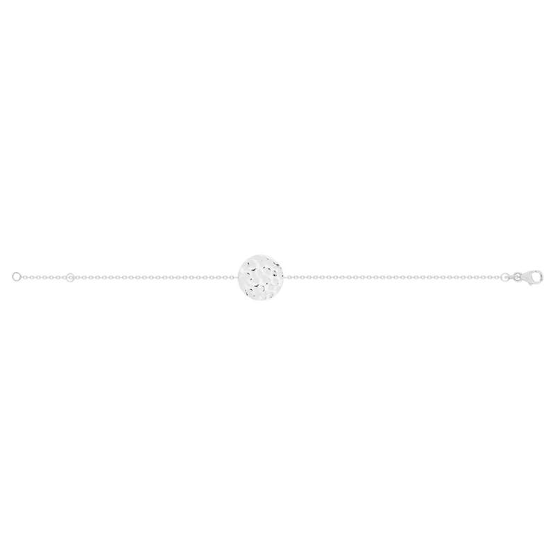 Bracelet argent 925 médaille martelée 18 cm - vue 2
