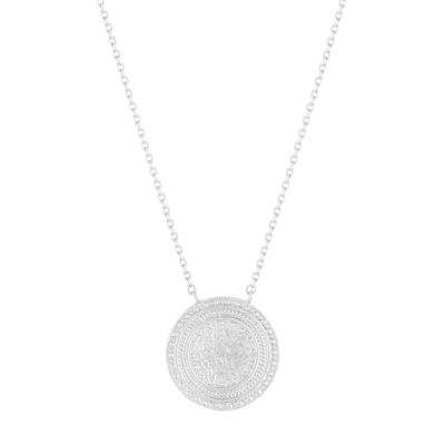 Collier argent 925, médaille perlée 45 cm - vue 1