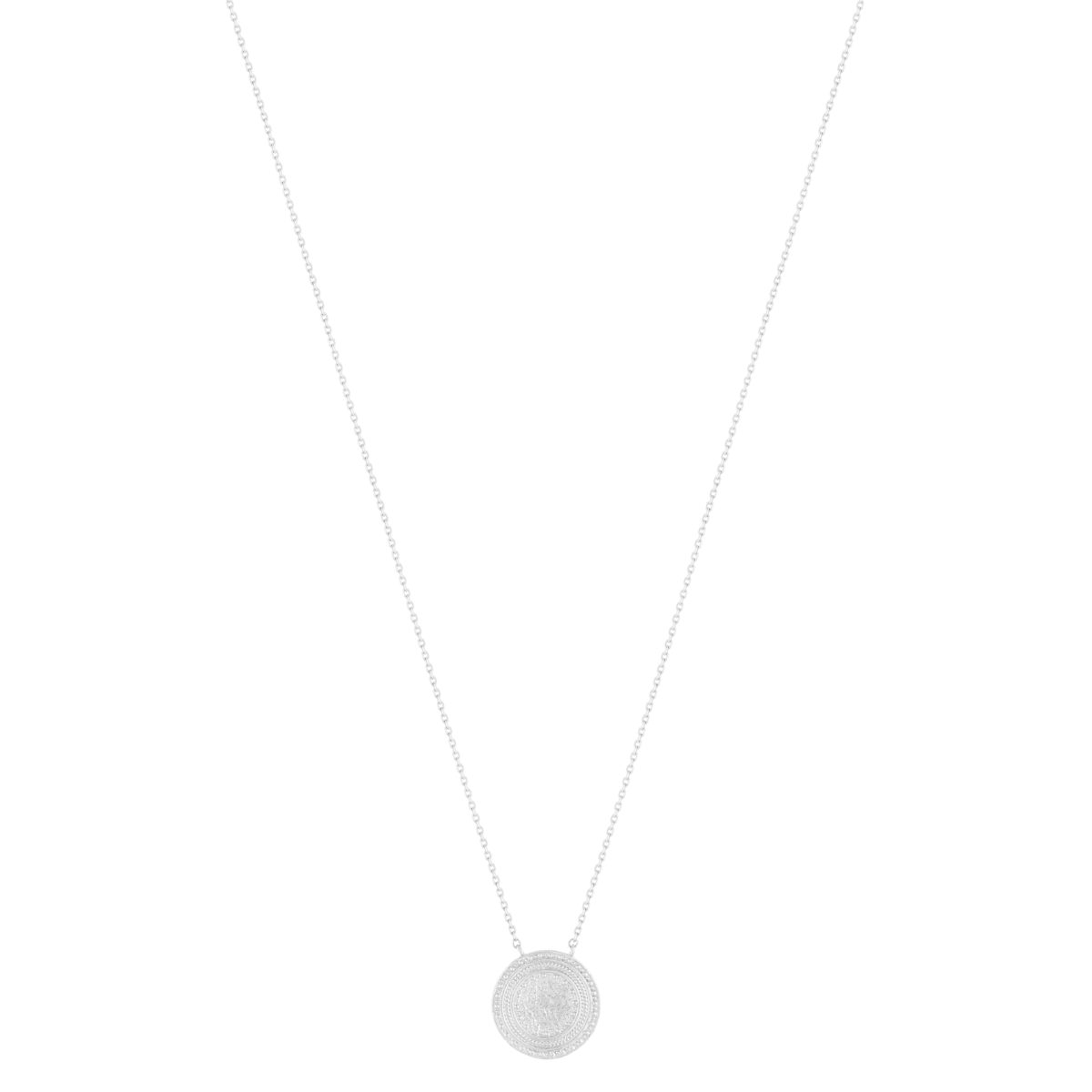 Collier argent 925, médaille perlée 45 cm - vue 2
