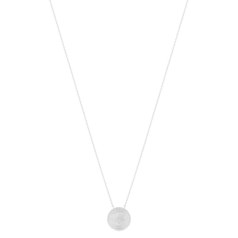 Collier argent 925, médaille perlée 45 cm - vue 2