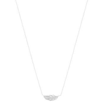 Collier argent 925 motif plume 42 cm