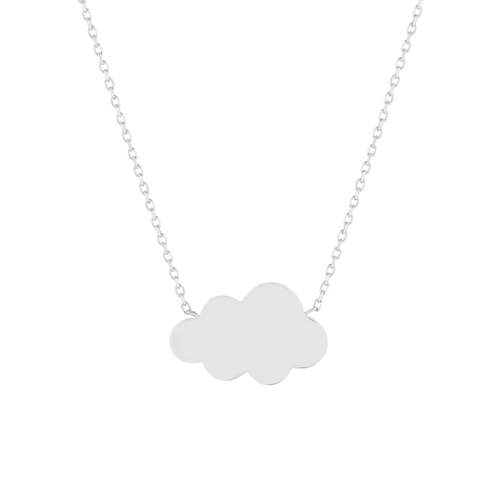 925 zilveren halsketting, aanpasbaar wolkenmotief 45 cm