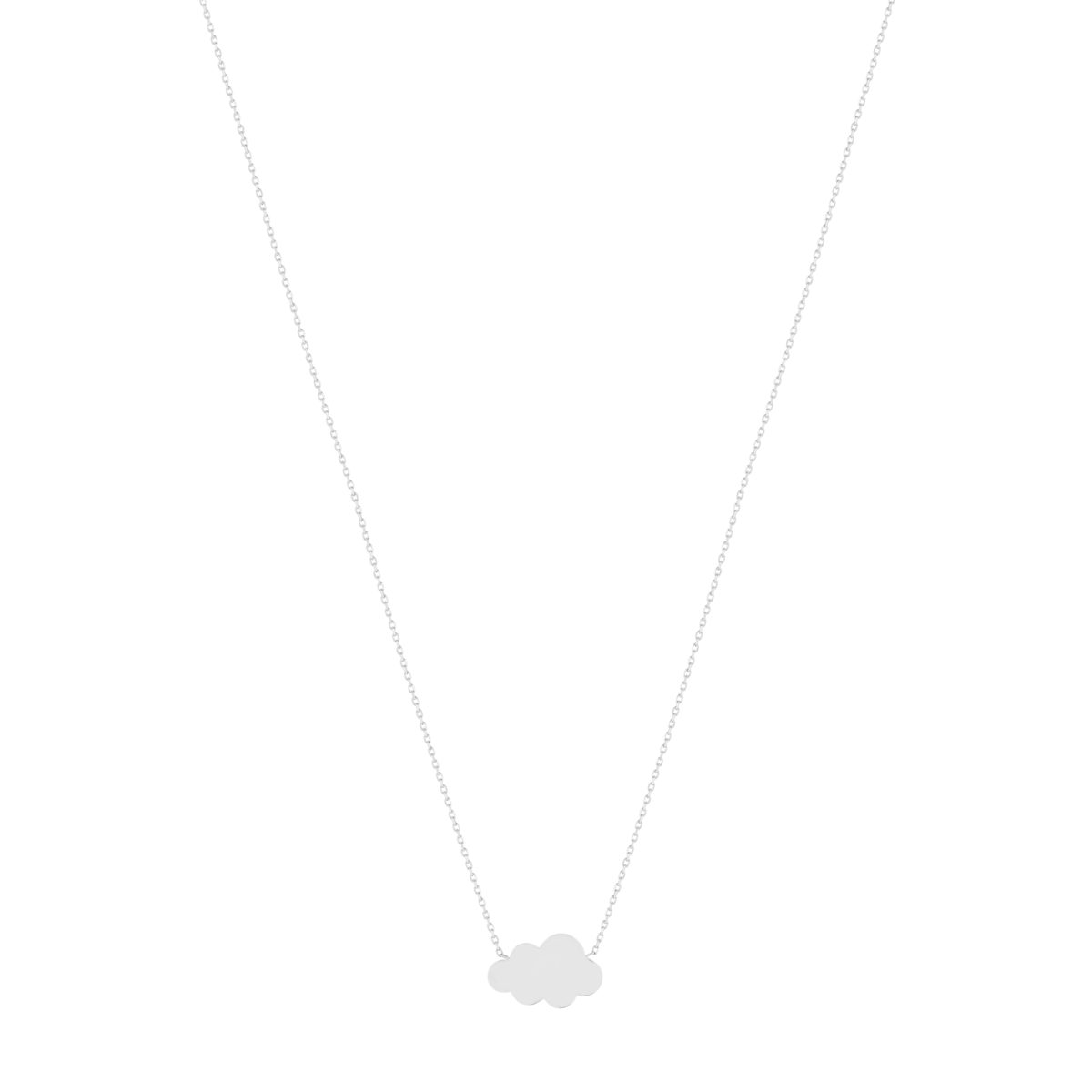 Collier argent 925, motif nuage personnalisable 45 cm - vue 2