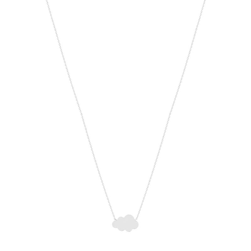 Collier argent 925, motif nuage personnalisable 45 cm - vue 2