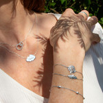 Collier argent 925, motif nuage personnalisable 45 cm - vue porté 4