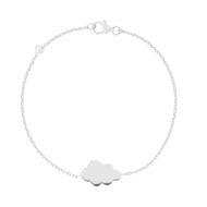 Bracelet argent 925 motif nuage personnalisable 18 cm