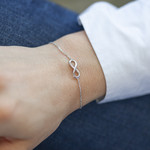 Bracelet argent 925, motif infini 18 cm - vue porté 1