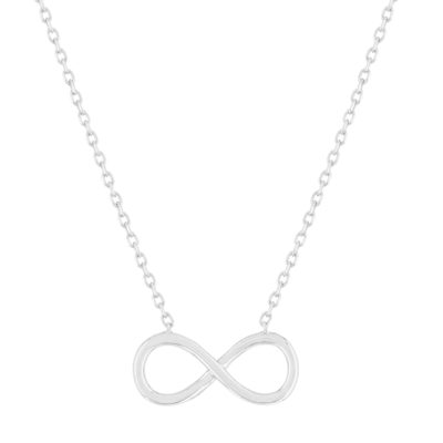 Collier argent 925, motif infini 45 cm