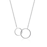 Collier argent 925 anneaux entrelacés 45 cm - vue 1