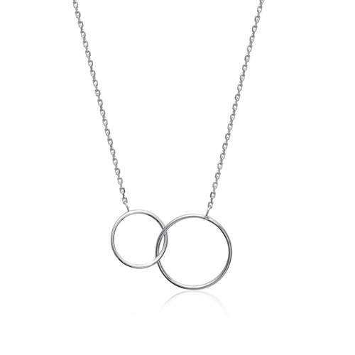 Collier argent 925 anneaux entrelacés 45 cm