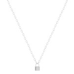 Collier argent 925, motif cadenas 45 cm - vue 2
