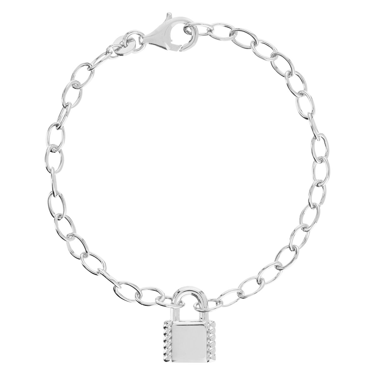 Bracelet argent 925 motif cadenas 18 cm