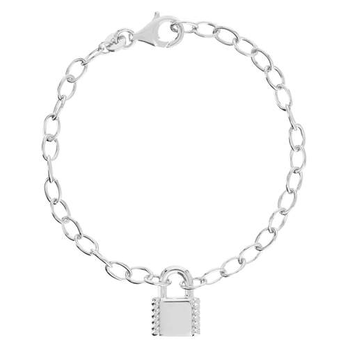 Bracelet argent 925 motif cadenas 18 cm