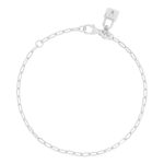 Bracelet argent 925, motif cadenas zirconia 18 cm - vue 1