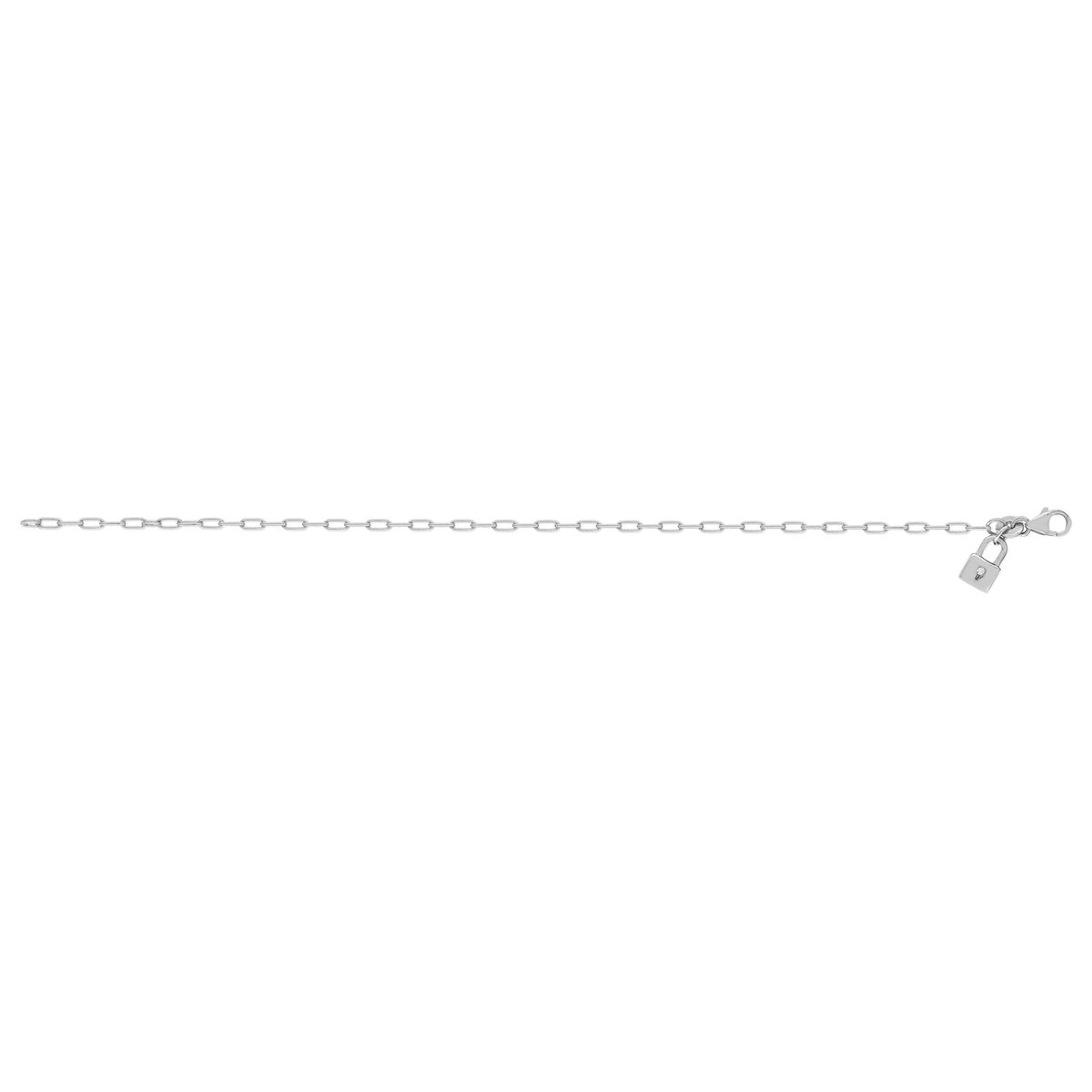 Bracelet argent 925, motif cadenas zirconia 18 cm - vue 2