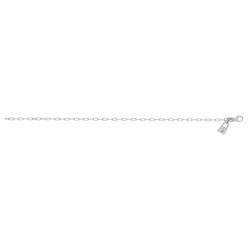 Bracelet argent 925, motif cadenas zirconia 18 cm - vue 2