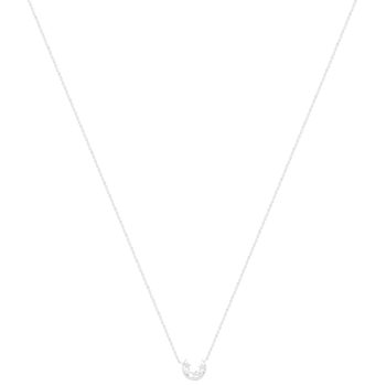 Collier argent 925 motif lune et étoiles zirconias 45cm