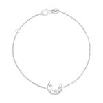 Bracelet argent 925, motif lune et étoile zirconias 18 cm - vue 1