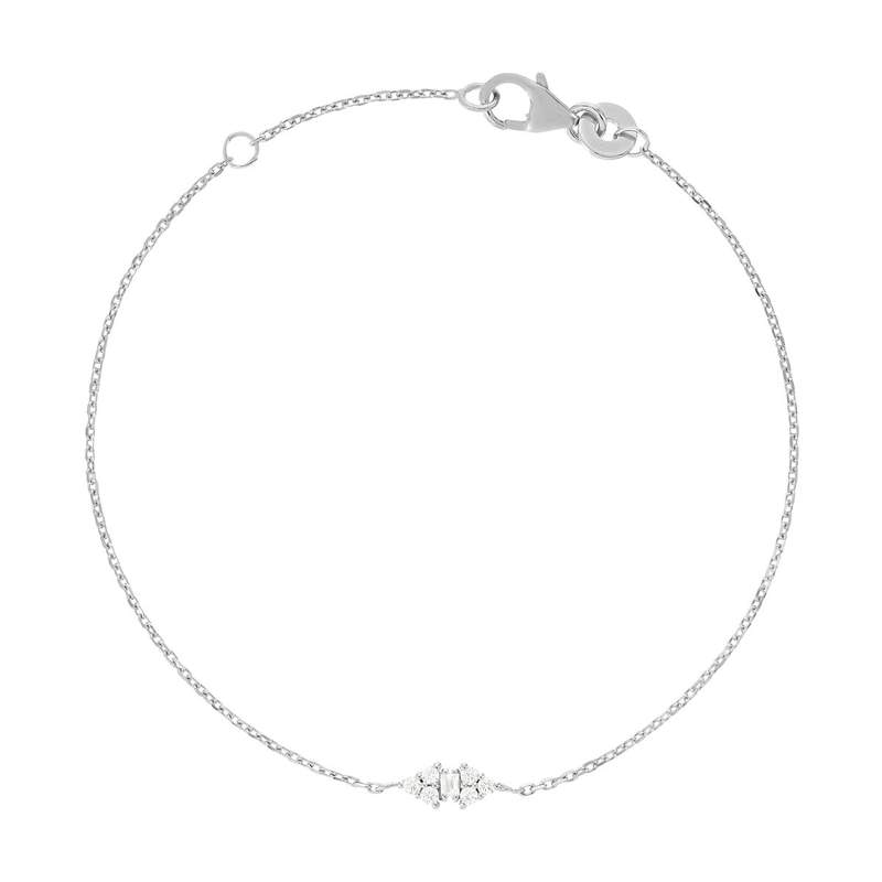 Bracelet argent 925 zirconias 18 cm - vue 1