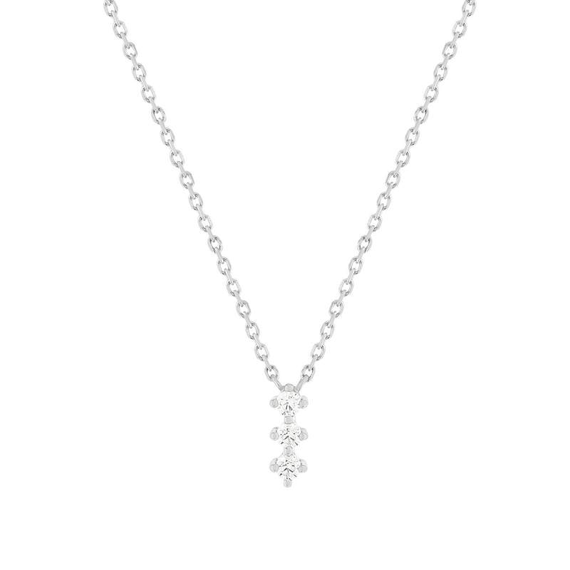 collier argent 925 zirconias 45 cm - vue 1