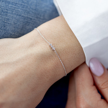 Zilveren armband 925 zirkonia's 18 cm