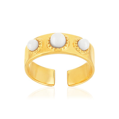 Adjustable gold agate ring