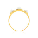 Bague ajustable dorée agates - vue 2