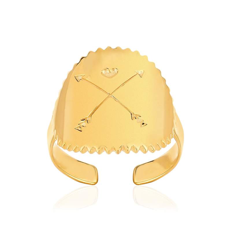 Bague ajustable dorée - vue 1
