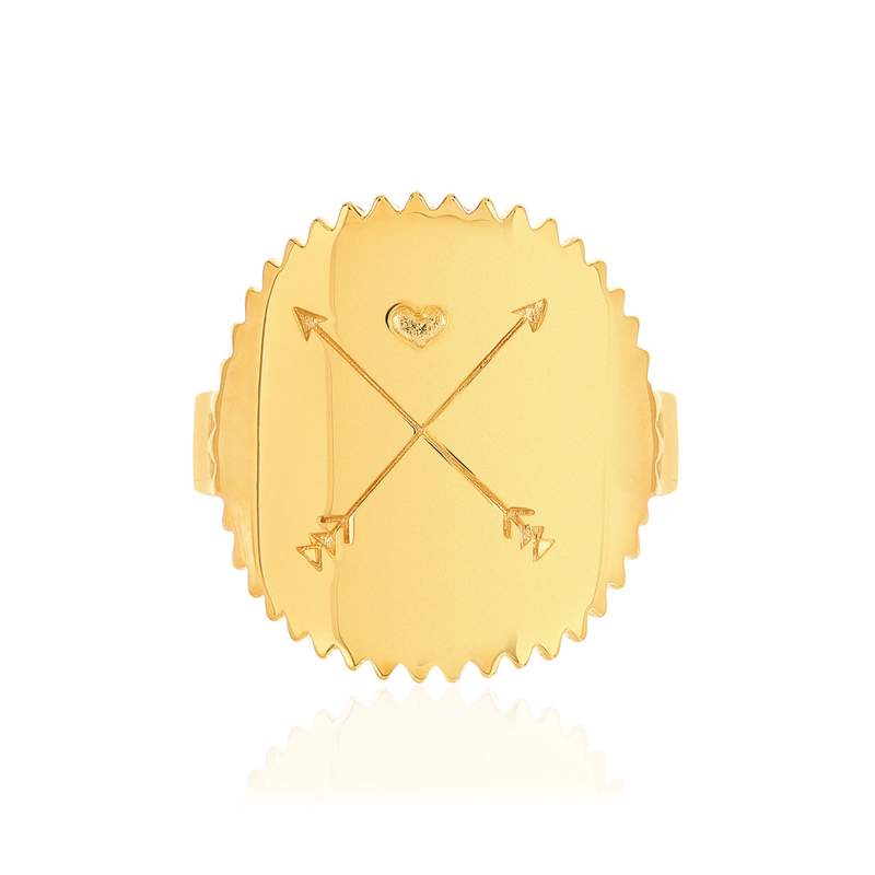 Bague ajustable dorée - vue 3