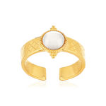 Bague ajustable dorée nacre - vue 1