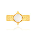 Bague ajustable dorée nacre - vue 3