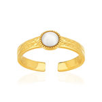 Gold-tone mother-of-pearl adjustable ring - view 1