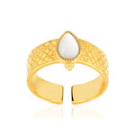 Bague ajustable dorée nacre - vue 1