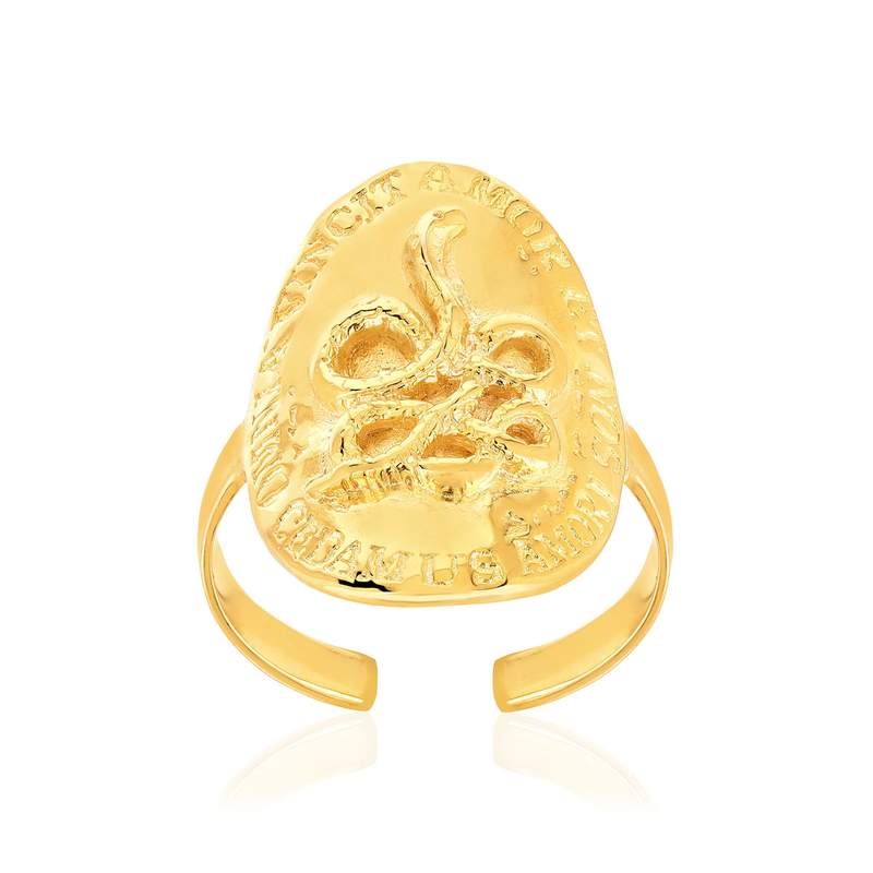 Bague ajustable dorée - vue 1