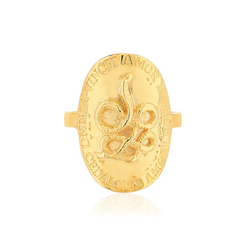Bague ajustable dorée - vue 3