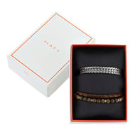Parure homme bracelet et collier acier
