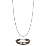 Parure homme bracelet et collier acier - vue D2