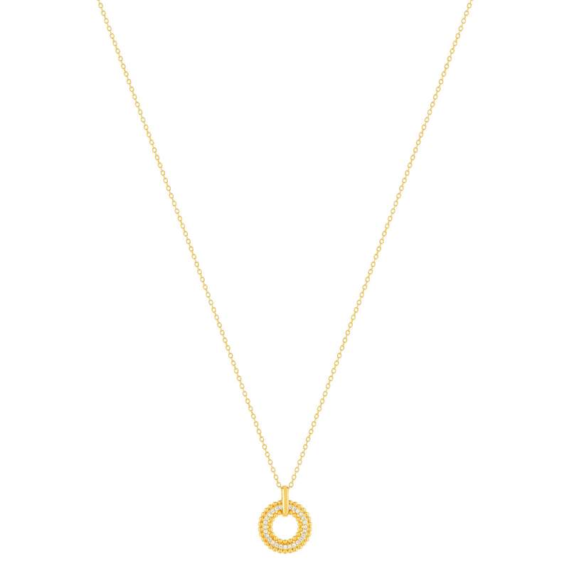 Gold-plated necklace with zirconia beads 42 to 45 cm - view 2