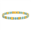 Bracelet élastique perles japonaises MIYUKI en verre émaillé multicolores - vue Vporté 1