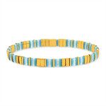 Bracelet élastique perles japonaises MIYUKI en verre émaillé multicolores - vue porté 1