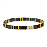 Bracelet élastique perles japonaises MIYUKI en verre émaillé multicolores - vue porté 1