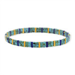 Bracelet élastique perles japonaises MIYUKI en verre émaillé multicolores - vue porté 1