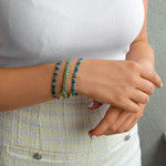 Bracelet élastique perles japonaises MIYUKI en verre émaillé multicolores - vue porté 2