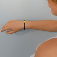 Bracelet élatiques perles japonaises MIYUKI en verre émaillé ton noir et doré