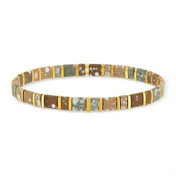 MIYUKI Japanse kralen elastische armband in veelkleurig geëmailleerd glas