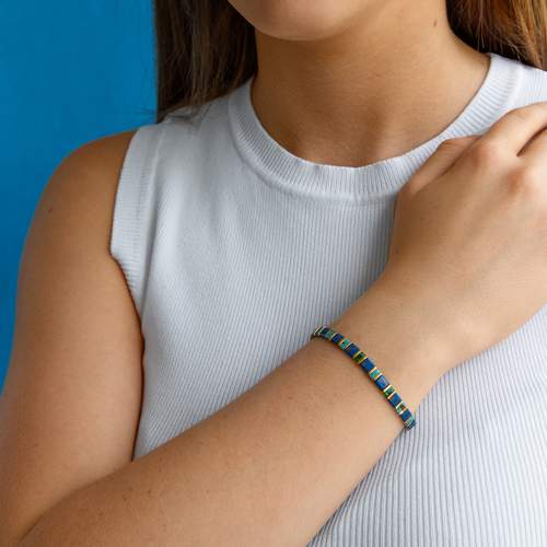 Bracelet élastique perles japonaises MIYUKI en verre émaillé multicolores