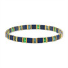 Bracelet élastique perles japonaises MIYUKI en verre émaillé multicolores - vue Vporté 1